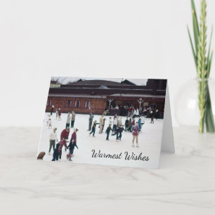 Tarjeta Festiva Patinaje sobre hielo, pista de patinaje sobre hiel