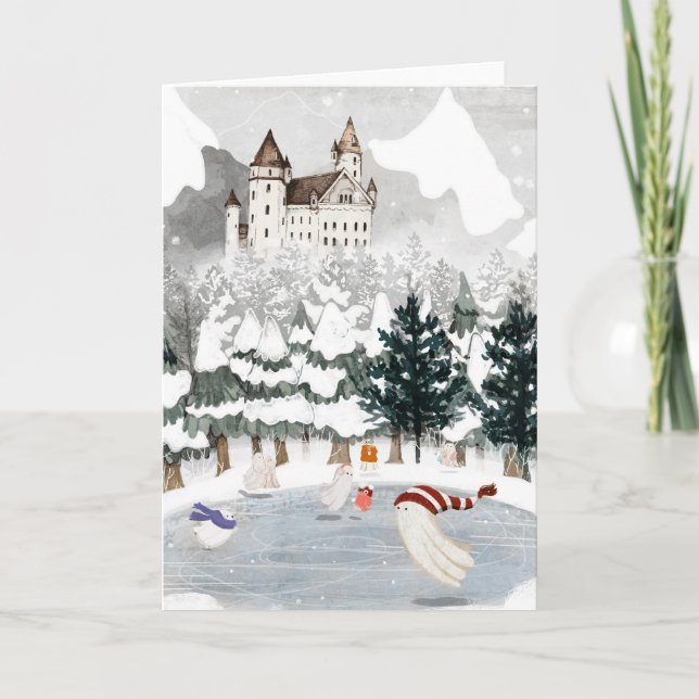 Tarjeta Festiva Patinando (Anverso)