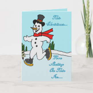 Tarjeta Festiva Patinar sobre hielo delgado