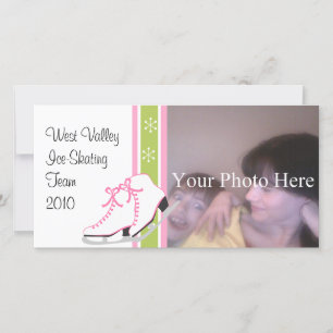 Tarjeta Festiva Patines de hielo copo de nieve