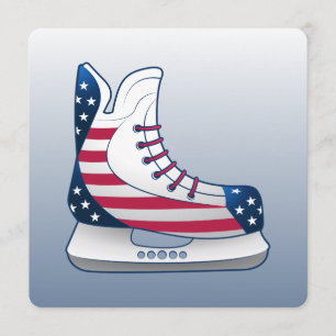 Tarjeta Festiva Patines de hockey del 4 de julio