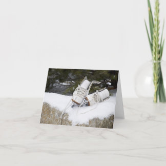 Tarjeta Festiva Patines en nieve