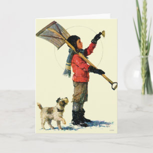 Tarjeta Festiva Pato cuchara de la nieve