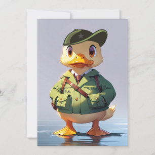 Tarjeta Festiva Pato de Dibujos Animados del GI de Vacaciones Anua