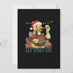 Tarjeta Festiva Pato de Navidad, ¡Vamos a Encendernos