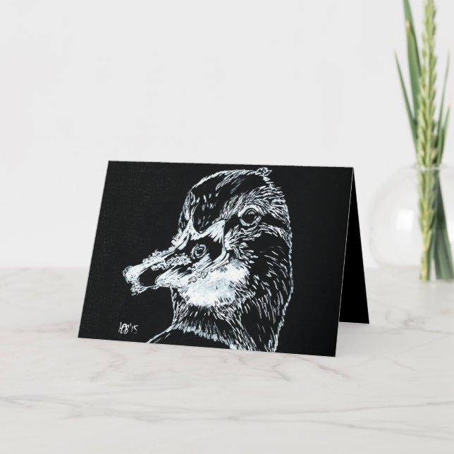 Tarjeta Festiva Pato de nieve (Anverso)