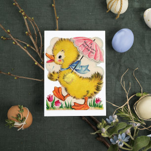 Tarjeta Festiva Pato de Pascua retro lindo añadir mensaje