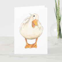 Pato feliz, animal lindo, hecho a mano, acuarela