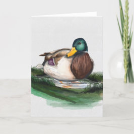 Tarjeta Festiva Pato hecho a mano en un charco (Beatrix Potter Sty