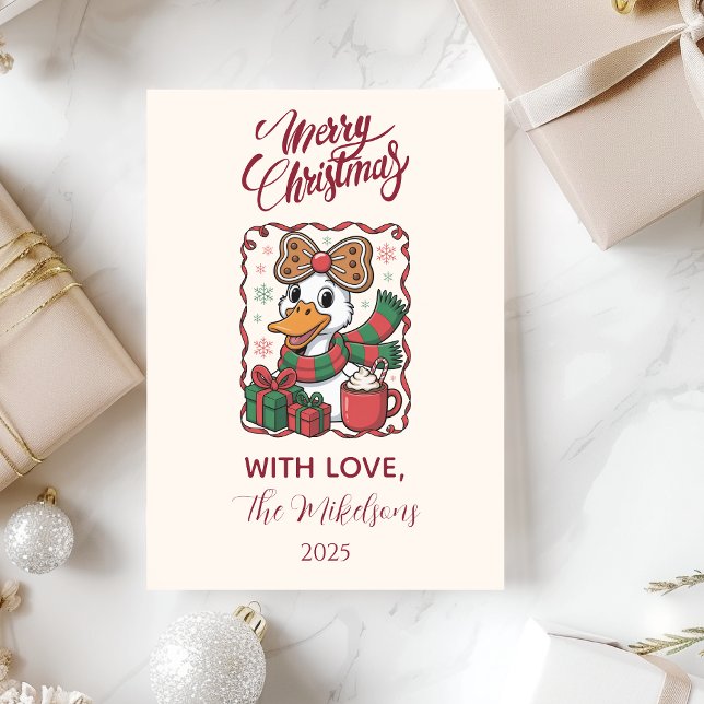 Tarjeta Festiva Pato Navideño Acogedor (Subido por el creador)