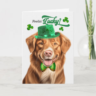 Tarjeta Festiva Pato Toller Perro Sintiéndose Afortunado Día de Sa