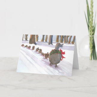 Tarjeta Festiva Patos en Boston Common durante las vacaciones de i