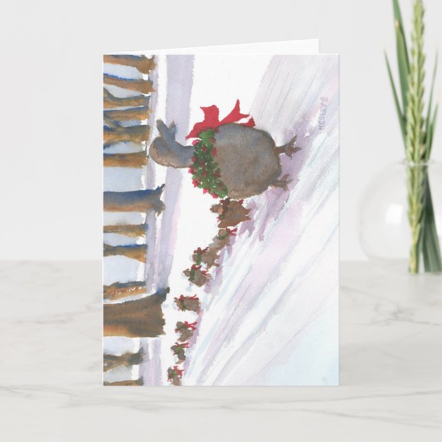 Tarjeta Festiva patos en Boston común durante las vacaciones de (Anverso)