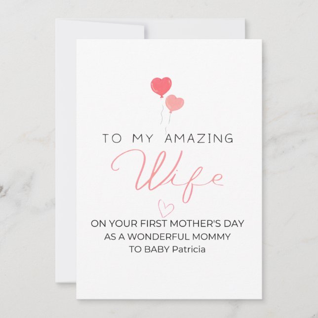 Tarjeta Festiva Patricia, el primer día personalizado de la madre  (Anverso)