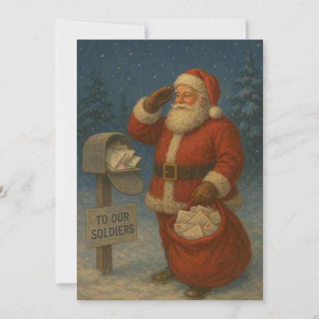 Tarjeta Festiva Patriotic Christmas Santa (Anverso)