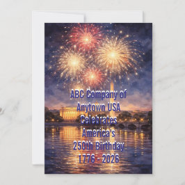 Tarjeta Festiva Patriotic USA 250th Anniversary Fireworks Card