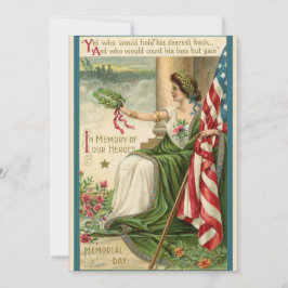 Tarjeta Festiva Patriotic Vintage Retro USA Lady Liberty