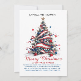 Tarjeta Festiva Patriotic Xmas Tree ATH1 with origin ed FLAT CARD