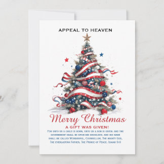 Tarjeta Festiva Patriotic Xmas Tree ATH1 with origin ed FLAT CARD