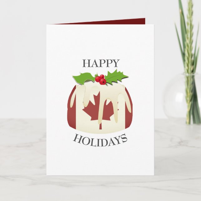 Tarjeta Festiva Patriótico | CANADÁ | Navidades Pudding (Anverso)