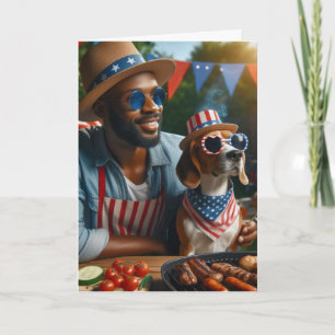 Tarjeta Festiva Patriótico USA 4 de julio Día de la Independencia