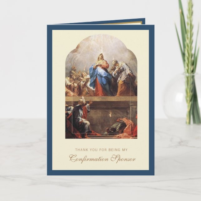 Tarjeta Festiva Patrocinador De Confirmación Gracias Religioso (Anverso)