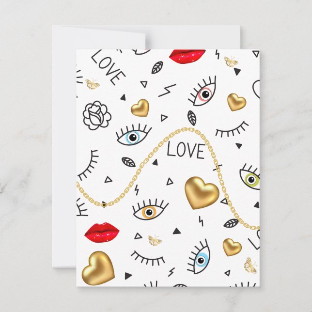 Tarjeta Festiva patrón amor (Anverso)