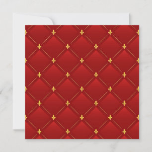 Tarjeta Festiva patrón art nouveau rojo y dorado