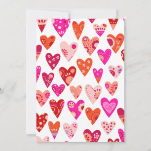 Tarjeta Festiva Patrón cardíaco San Valentín rosa rojo