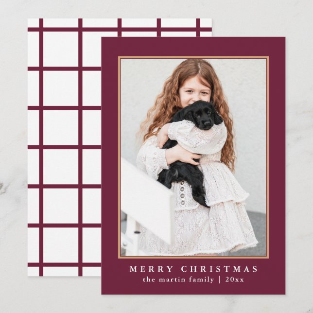 Tarjeta Festiva Patrón clásico de verificación de plumas Fotos nav (Anverso / Reverso)