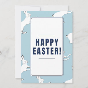 Tarjeta Festiva Patrón conejo conejo Feliz Pascua Bebé Azul Bonito