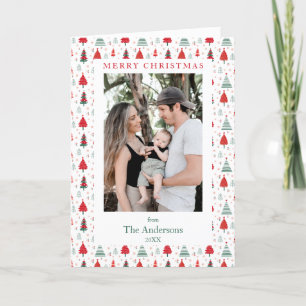 Tarjeta Festiva Patrón de árbol festivo Dos Navidades nórdicos fot