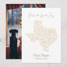 Tarjeta Festiva Patrón de arte de la Línea de Navidades de Texas G