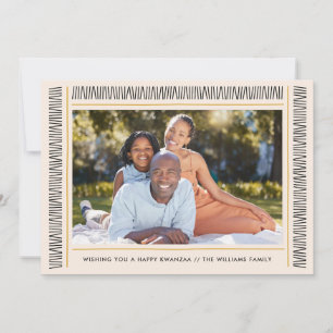 Tarjeta Festiva Patrón de borde moderno de Kwanzaa 1-Foto