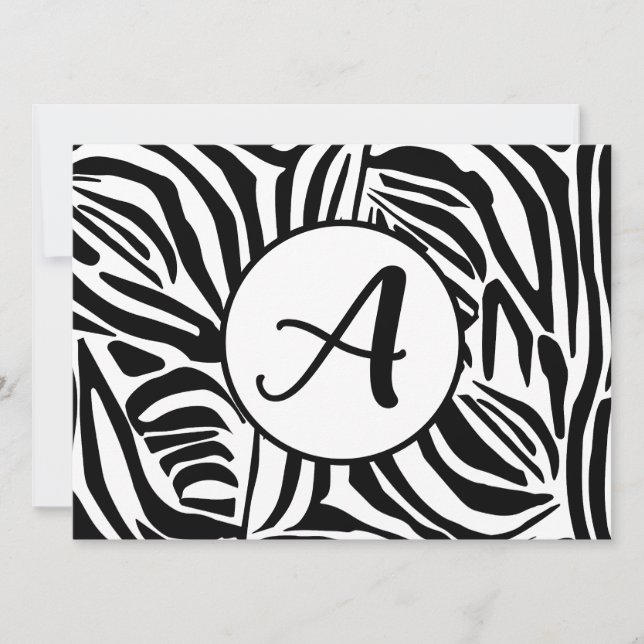 Tarjeta Festiva Patrón de cebra (Anverso)