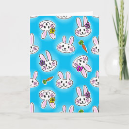 Tarjeta Festiva Patrón de conejito de Pascua