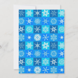 Tarjeta Festiva Patrón de copos de nieve azules