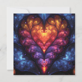 Tarjeta Festiva patrón de corazón fractal