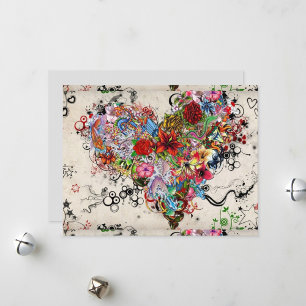 Tarjeta Festiva Patrón de corazón giratorio