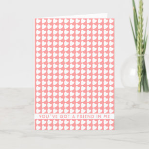 Tarjeta Festiva Patrón de corazón rosado tienes amistad