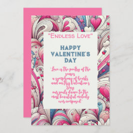 Tarjeta Festiva Patrón de corazones de amor para siempre