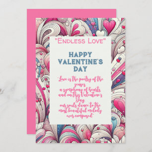 Tarjeta Festiva Patrón de corazones de amor para siempre