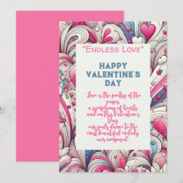 Tarjeta Festiva Patrón de corazones para siempre