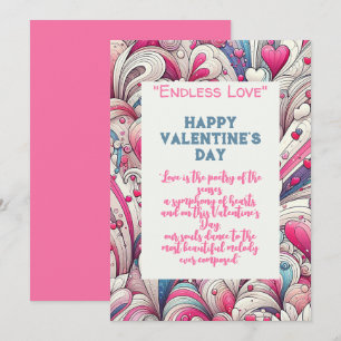 Tarjeta Festiva Patrón de corazones para siempre
