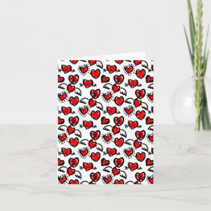 Tarjeta Festiva Patrón de esbozo anti-Valentine