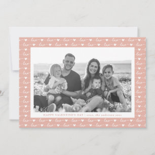 Tarjeta Festiva Patrón de escritura de amor Foto del Día de San Va