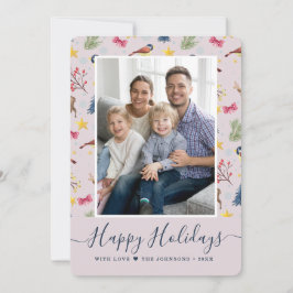 Tarjeta Festiva Patrón de foto de guión de Felices Fiestas
