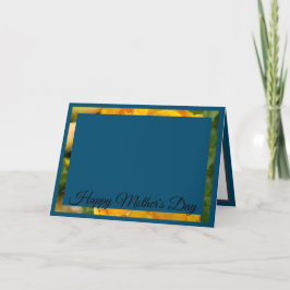 Tarjeta Festiva Patrón de fotos de rosa amarilla en azul