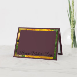 Tarjeta Festiva Patrón de fotos de rosa amarilla | Rojo oscuro