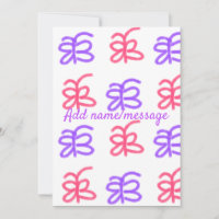 Patrón de garabato de mariposa rosa púrpura agrega